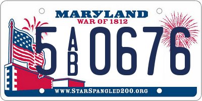 MD license plate 5AB0676