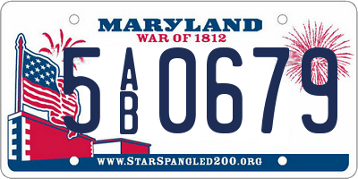 MD license plate 5AB0679