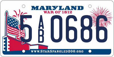 MD license plate 5AB0686