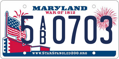 MD license plate 5AB0703