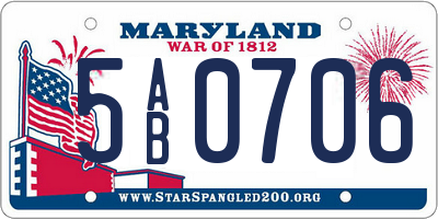 MD license plate 5AB0706