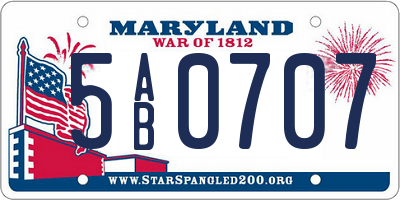 MD license plate 5AB0707