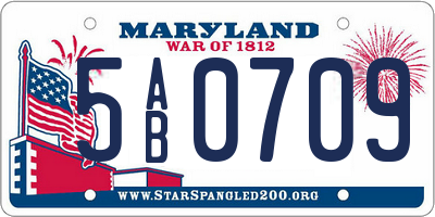 MD license plate 5AB0709