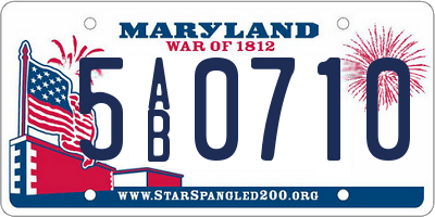 MD license plate 5AB0710