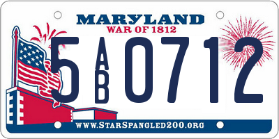 MD license plate 5AB0712