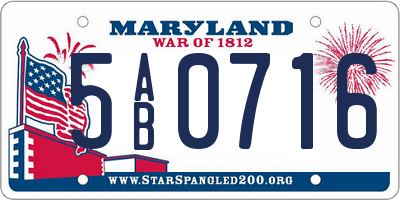 MD license plate 5AB0716