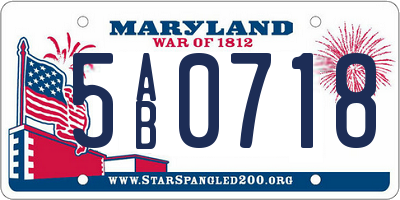 MD license plate 5AB0718