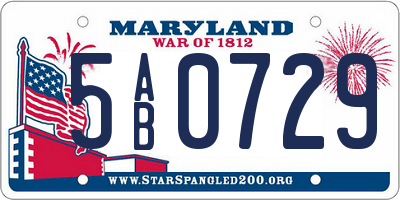 MD license plate 5AB0729