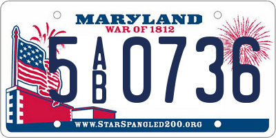 MD license plate 5AB0736