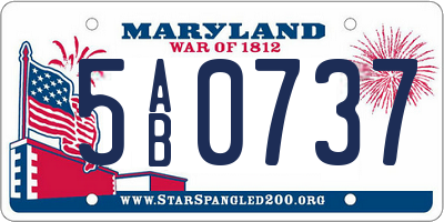 MD license plate 5AB0737