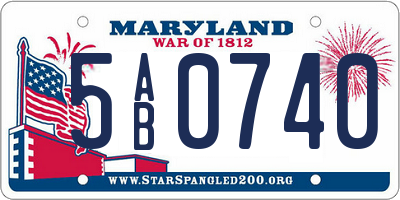 MD license plate 5AB0740