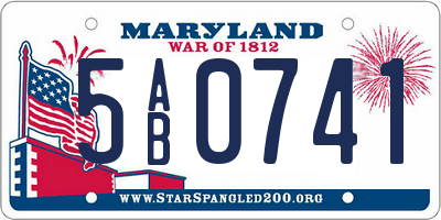 MD license plate 5AB0741