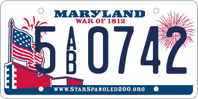 MD license plate 5AB0742