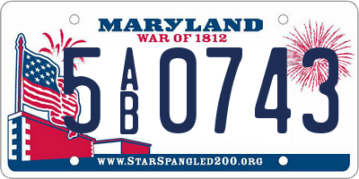 MD license plate 5AB0743