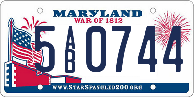 MD license plate 5AB0744