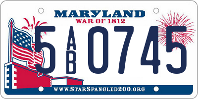 MD license plate 5AB0745