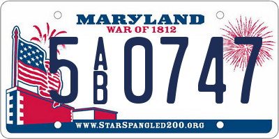 MD license plate 5AB0747