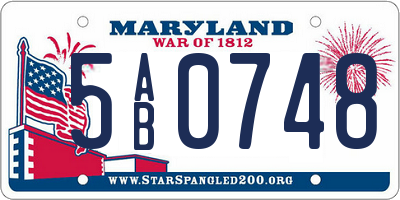 MD license plate 5AB0748