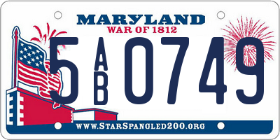 MD license plate 5AB0749