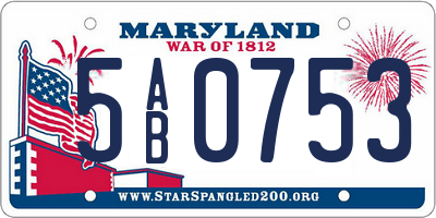 MD license plate 5AB0753