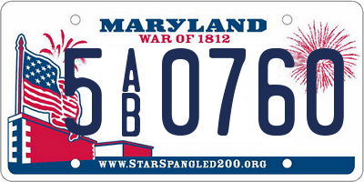 MD license plate 5AB0760