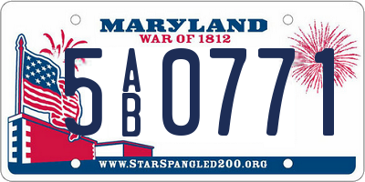 MD license plate 5AB0771