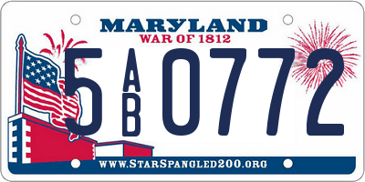 MD license plate 5AB0772