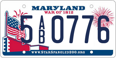 MD license plate 5AB0776