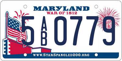 MD license plate 5AB0779