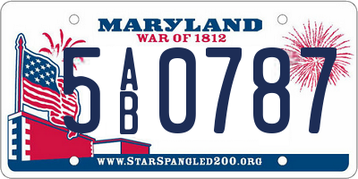 MD license plate 5AB0787