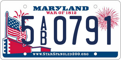 MD license plate 5AB0791