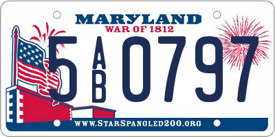 MD license plate 5AB0797