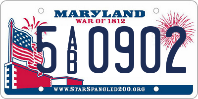 MD license plate 5AB0902