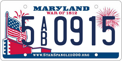 MD license plate 5AB0915