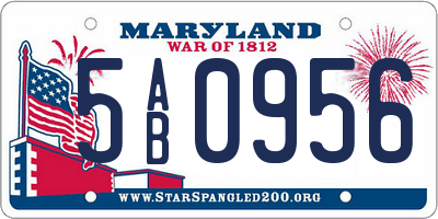 MD license plate 5AB0956