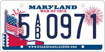 MD license plate 5AB0971