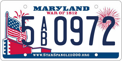 MD license plate 5AB0972