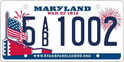 MD license plate 5AB1002