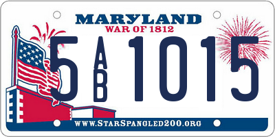 MD license plate 5AB1015