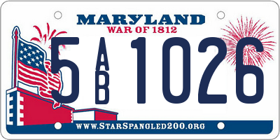 MD license plate 5AB1026