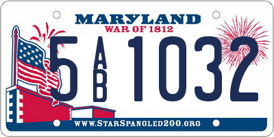 MD license plate 5AB1032