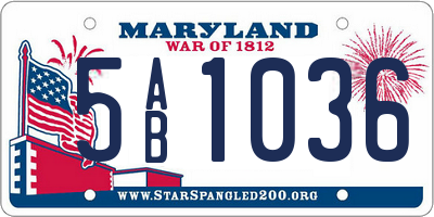 MD license plate 5AB1036