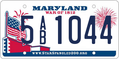 MD license plate 5AB1044