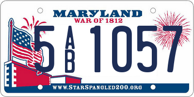 MD license plate 5AB1057