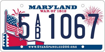 MD license plate 5AB1067