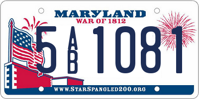 MD license plate 5AB1081