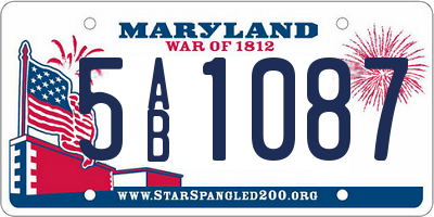 MD license plate 5AB1087