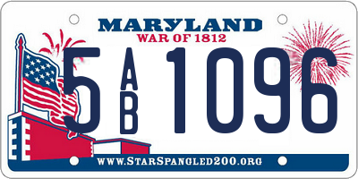 MD license plate 5AB1096