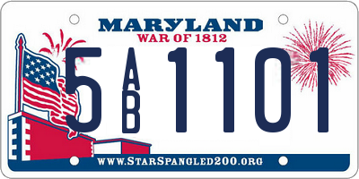 MD license plate 5AB1101