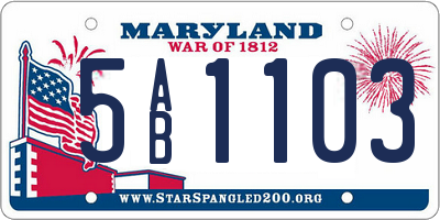 MD license plate 5AB1103